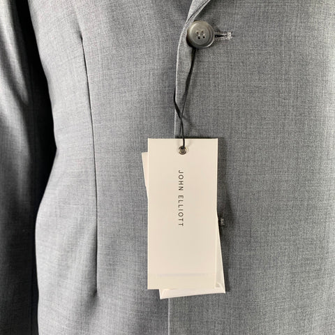 JOHN ELLIOTT Size 42 Grey Wool Double Breasted Cropped Blazer