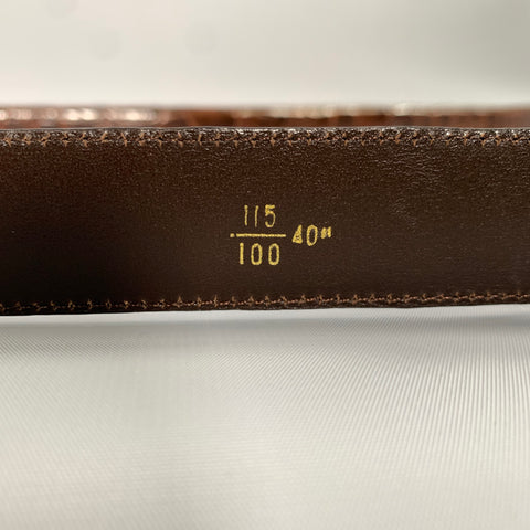 GARYS & COMPANY Size 40 Brown Crackled Crocodile Belt