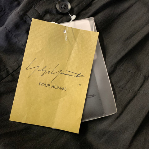 YOHJI YAMAMOTO AW2015 Size L Black Pleated Cupro Overall Jumpsuit