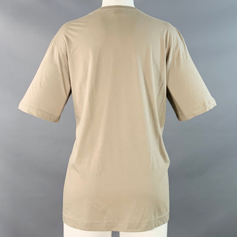 DRIES VAN NOTEN Size XS Gold Sage Cotton Sequined Palm Trees Short Sleeve Casual Top