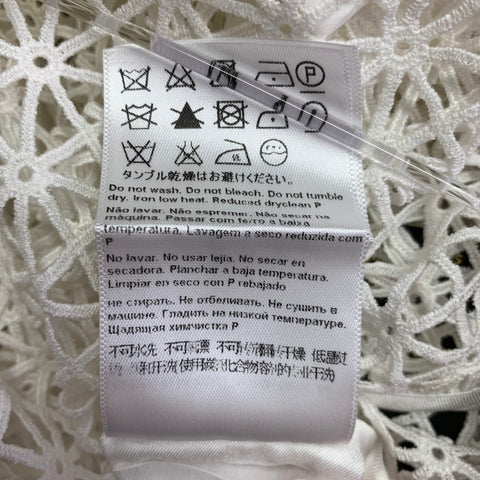 ESCADA Taille XL Veste/Blazer en maille géométrique de mélange de coton blanc