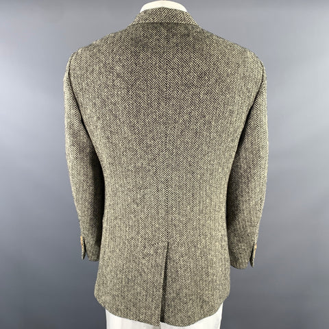 POLO by RALPH LAUREN Size 42 Beige Black Herringbone Wool Sport Coat