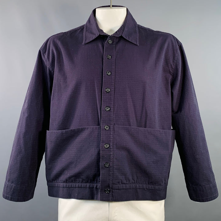 GREI Size XL Navy Cotton Two Pockets Buttoned Jacket