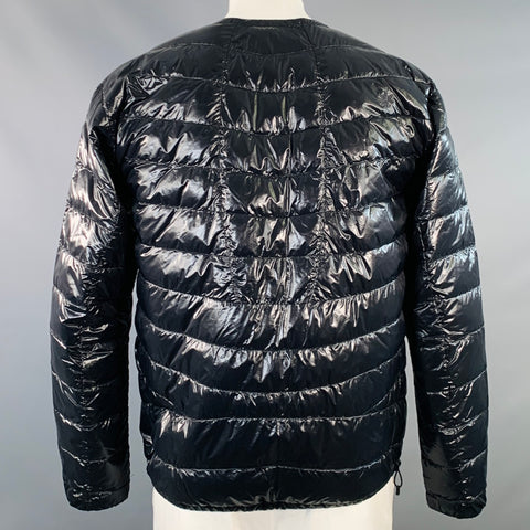 GOLDWIN Size L Black Quilted Nylon Zip Up Puffer Jacket