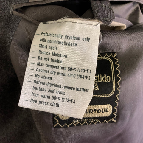 ERMENEGILDO ZEGNA Size 44 Grey Charcoal Heather Peak Lapel Coat
