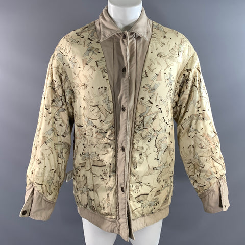 VISVIM Size M Beige Distressed Cotton Military Jacket