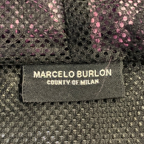 MARCELO BURLON Size S Black Purple Polyamide Snake Print Hooded Rain Jacket