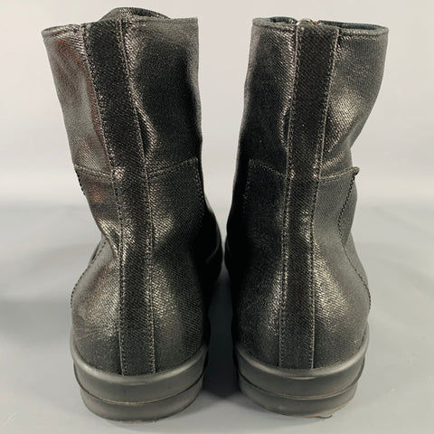 DRKSHDW Size 9 Black Coated Canvas High Top Sneakers
