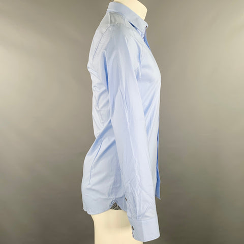 TED BAKER Size XS Timone Light Blue Diamond Cotton Spread Collar Long Sleeve Shirt