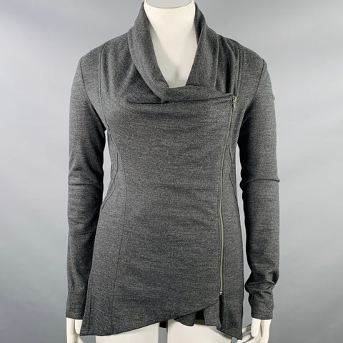 HELMUT LANG Size L Grey Charcoal Wool Zip Up Sweater