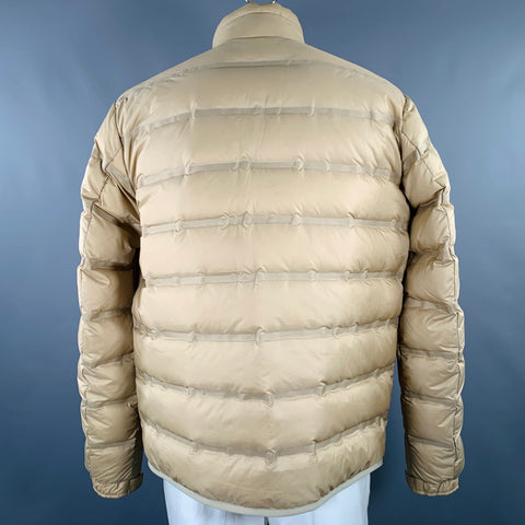 MONCLER GENIUS Size XXXL Khaki Quilted Down Filled Polyester Jacket