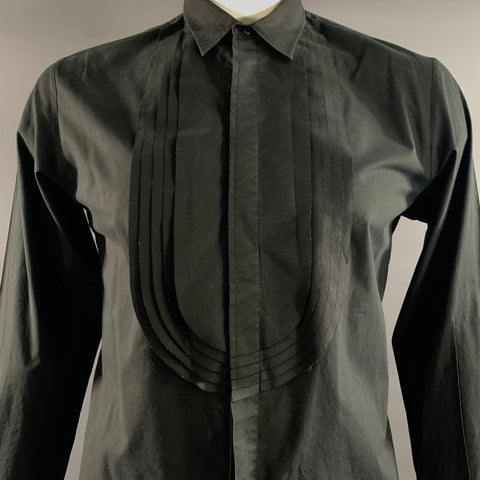 MAISON MARTIN MARGIELA Size L Black Cotton Long Sleeve Shirt