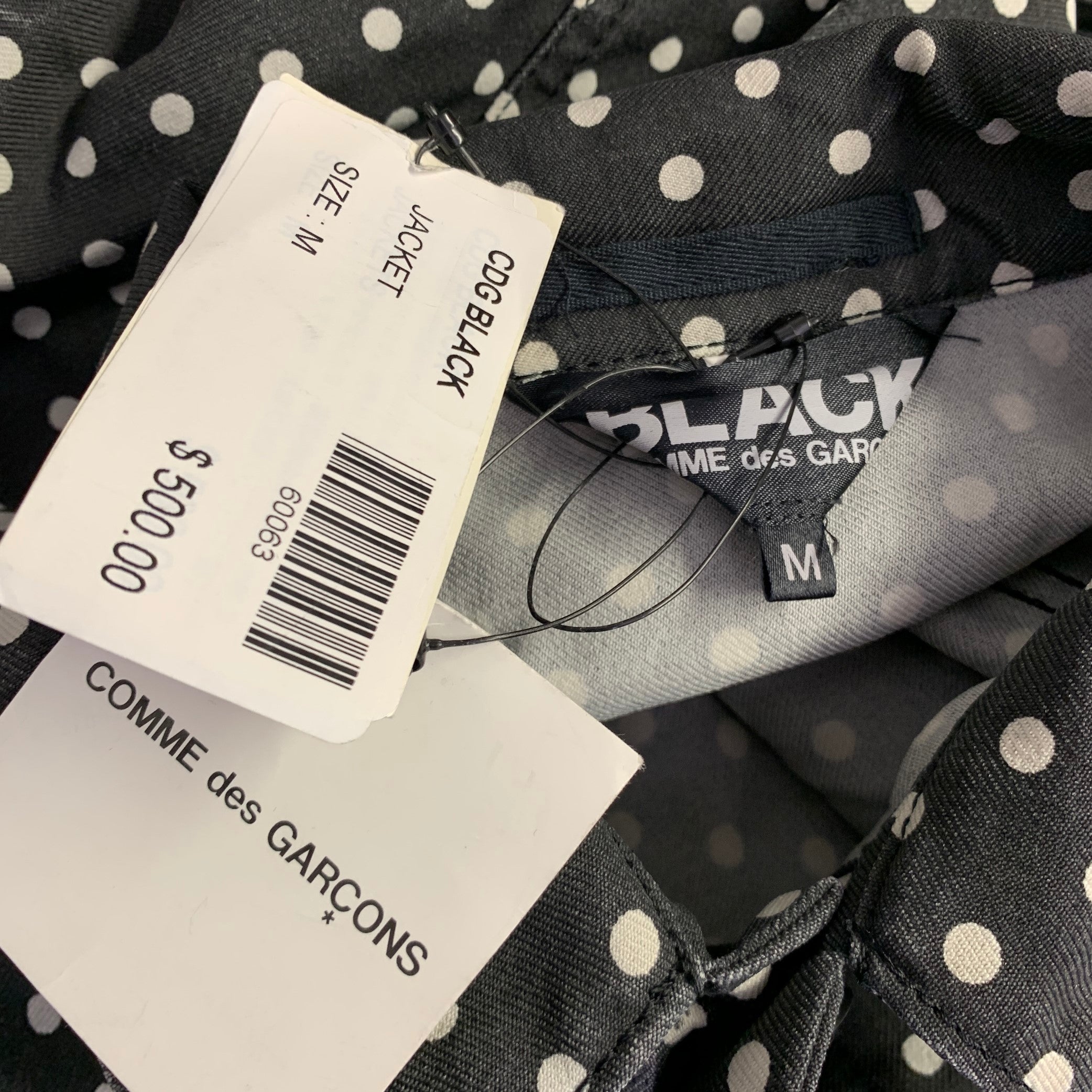 美品⭐️comme de garcons Polka Dot long Coat COMME des GARCONS Size M Black White Polyester Polka Dot Jacket