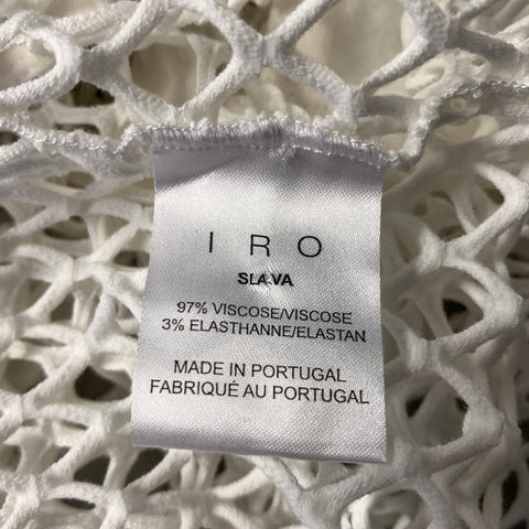 IRO Size M White Mesh Viscose &  Elastane Crew Neck Tank Top