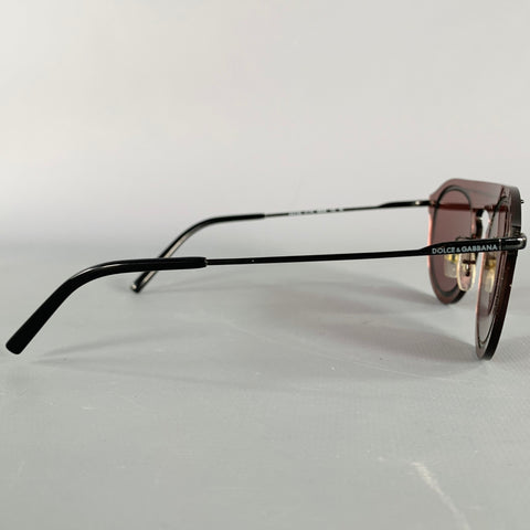 DOLCE & GABBANA Burgundy Black See Through Acetate Sunglasses