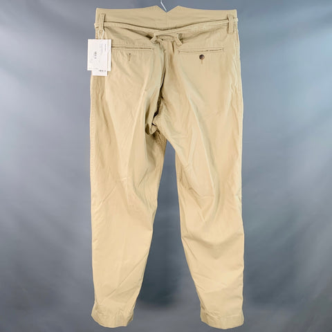 VISVIM Size L Hakama Chino Khaki Cotton Pleated Belted Dress Pants