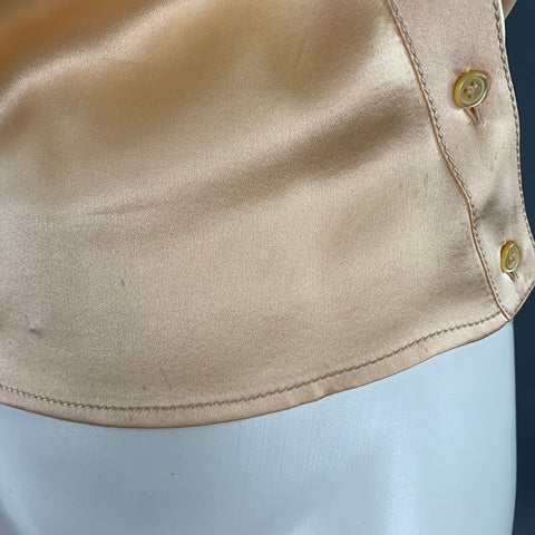 PRADA Size 4 Orange Silk Short Sleeve Blouse