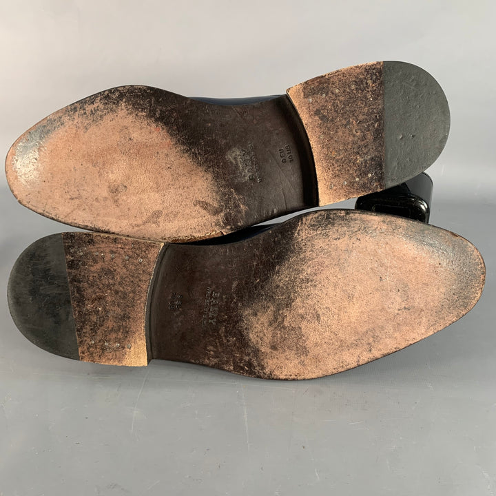 BALLY Size 10 Navy Leather Oxford Lace-Up Shoes