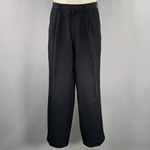 Y's by YOHJI YAMAMOTO Size L Black Rayon Single Breasted Suit