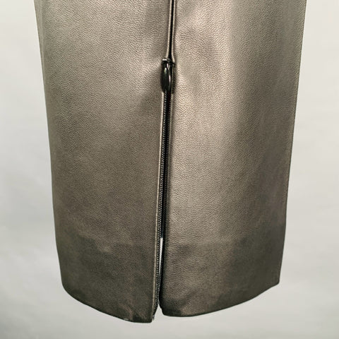 HELMUT LANG Size 30 Black Lambskin Leather Side Zippers Car Shorts