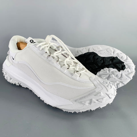 COMME des GARCONS HOMME PLUS Size 11 White Nylon Lace-Up Sneakers
