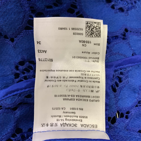 ESCADA Size 4 Blue Polyamid Baumwolle Floral Jacket