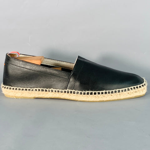 CASTANER Size 11 Black Beige Leather Espadrille Sneakers