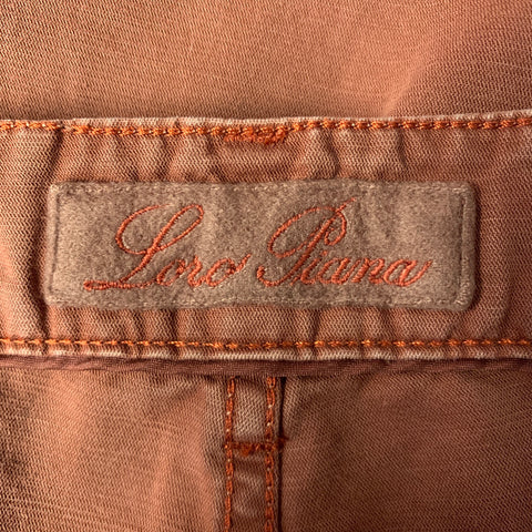 LORO PIANA Size 36 Brown Cotton Linen Straight Casual Pants