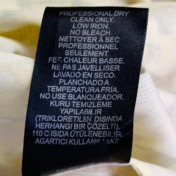 TIBI Size 2 Yellow Brown Polyester Print Halter Dress