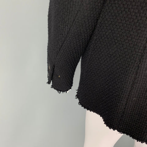 M.A+ Size M Black Textured Buttoned Jacket