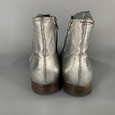 TOM FORD Taurus Size 7 Silver Metallic Leather Boots