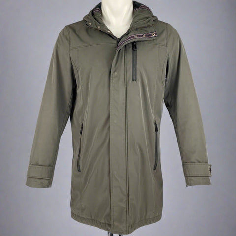TED BAKER Size M Grey Polyester Blend Softshell Hooded Coat