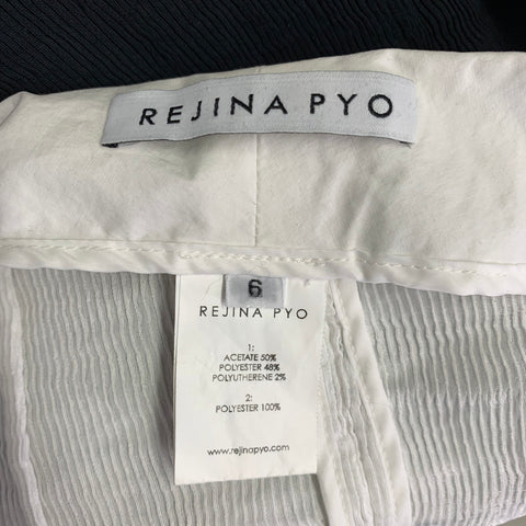 REJINA PYO Size 6 Black White Acetate Blend Wrap Around Long Skirt