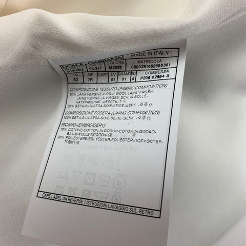 DOLCE & GABBANA Size 42 Silver Beige Wool Silk Vest