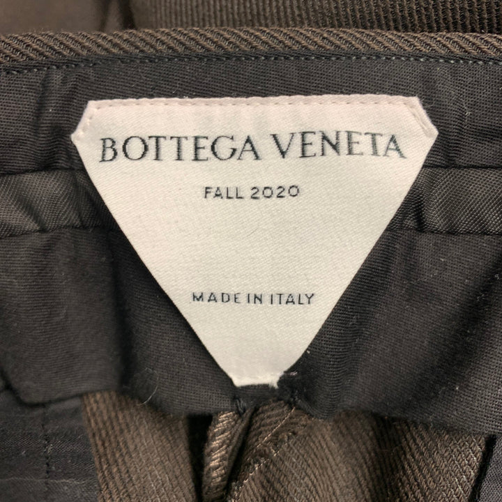 BOTTEGA VENETA Size 34 Fall 2020 Brown Wool Blend Twill Zip Fly Dress Pants