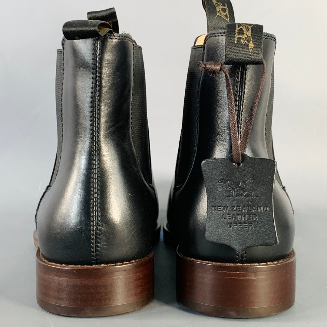 RODD & GUNN Size 10 Farmlands Black Leather Ankle Chelsea Boots