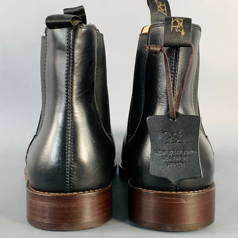 RODD & GUNN Size 10 Farmlands Black Leather Ankle Chelsea Boots