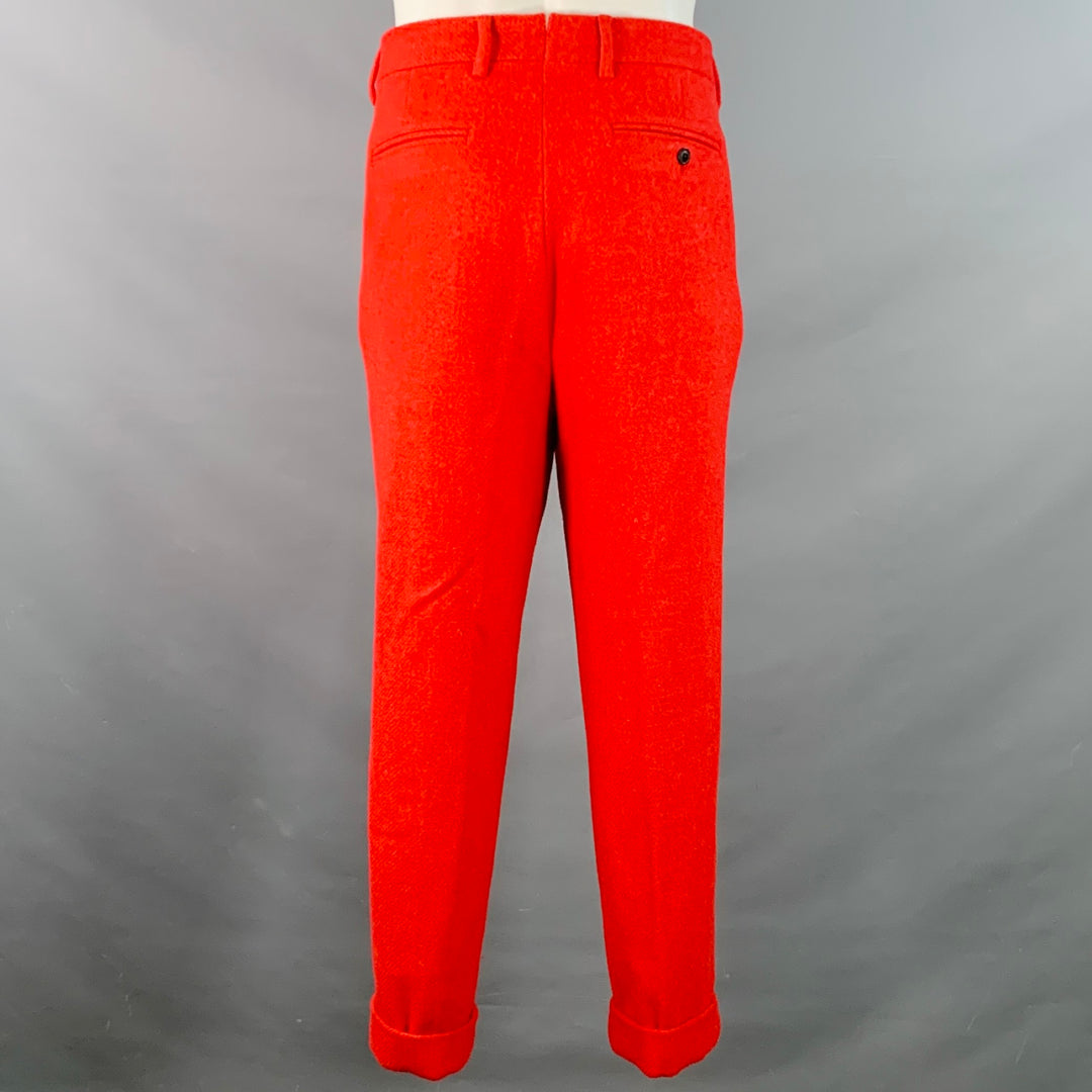 TODD SNYDER Size 40 Regular Orange Wool Tweed Single Breasted Notch Lapel Suit