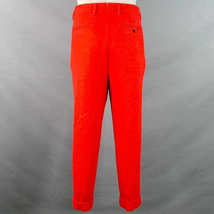 TODD SNYDER Size 40 Regular Orange Wool Tweed Single Breasted Notch Lapel Suit