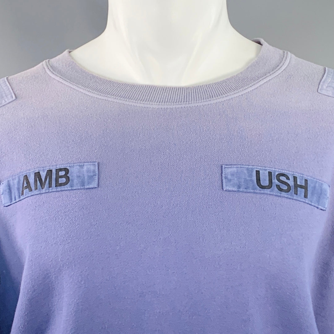 AMBUSH Size M Purple Black Ombre Cotton Logo Patch Sweatshirt