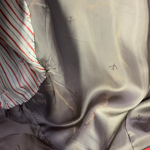 ISAIA Size 44 Grey Light Blue Pinstripe Wool Single Breasted Suit
