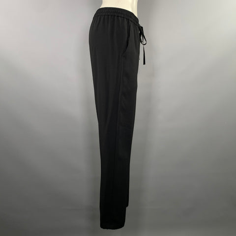 RED VALENTINO Size M Black Acetate Viscose Elastic Waistband Casual Pants