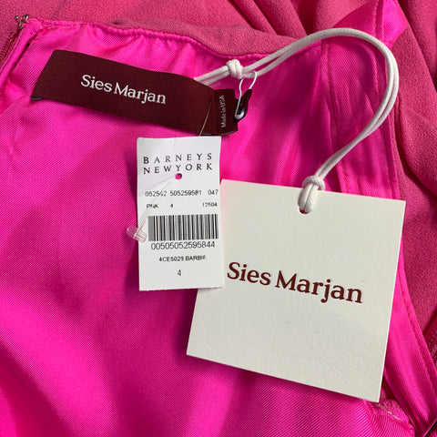 Robe épaules dénudées SIES MARJAN taille 4 en crêpe de viscose et laine rose