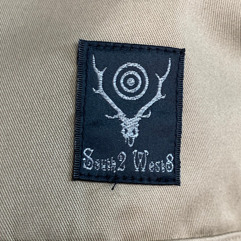 SOUTH 2 WEST 8 Size L Khaki Polyester Blend Twill Long Sleeve Shirt