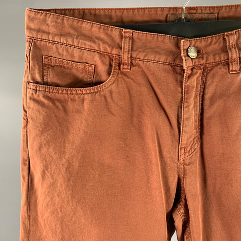 LORO PIANA Size 36 Brown Cotton Linen Straight Casual Pants