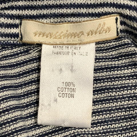 MASSIMO ALBA Size S Black White Stripe Cotton Long Sleeve Polo