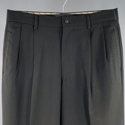 ISSEY MIYAKE Size M Black Wool Pleated Dress Pants