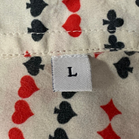 ADAM KIMMEL Size L Cream Red Black Graphic Cotton Long Sleeve Shirt