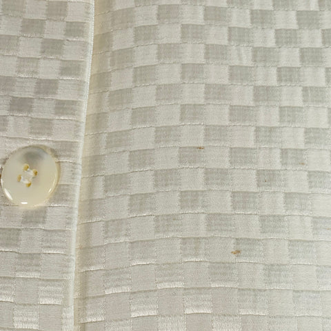 ARMANI COLLEZIONI Size 8 Cream Checkered Jacket Blazer