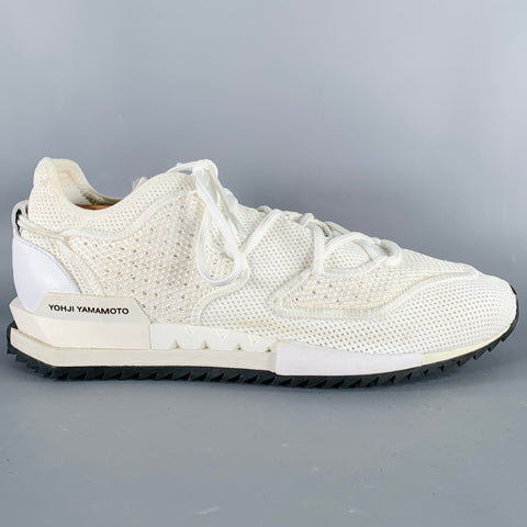 Y-3 Size 10.5 Harigane 2 White Black Mesh Sneakers